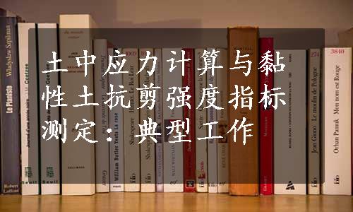 土中应力计算与黏性土抗剪强度指标测定：典型工作