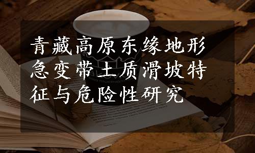 青藏高原东缘地形急变带土质滑坡特征与危险性研究