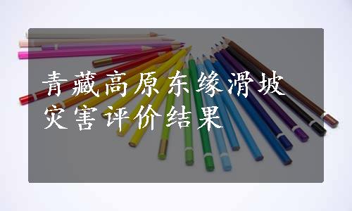 青藏高原东缘滑坡灾害评价结果