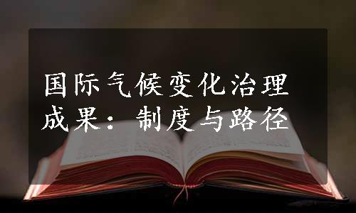 国际气候变化治理成果：制度与路径