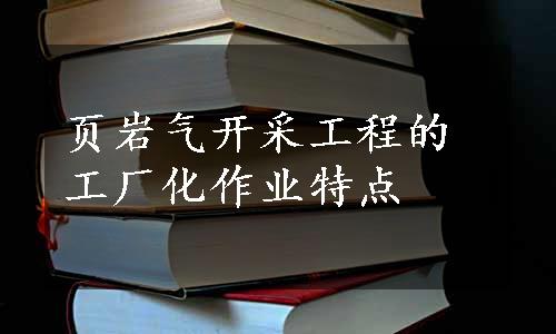 页岩气开采工程的工厂化作业特点