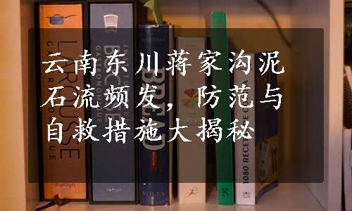 云南东川蒋家沟泥石流频发，防范与自救措施大揭秘