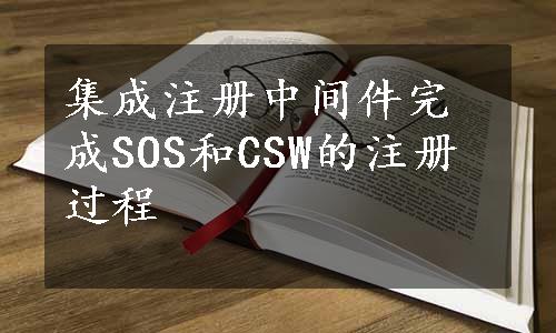 集成注册中间件完成SOS和CSW的注册过程