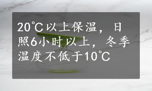 20℃以上保温，日照6小时以上，冬季温度不低于10℃