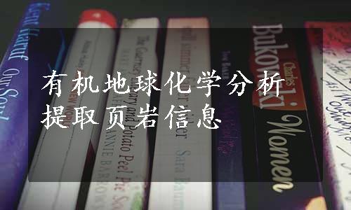 有机地球化学分析提取页岩信息