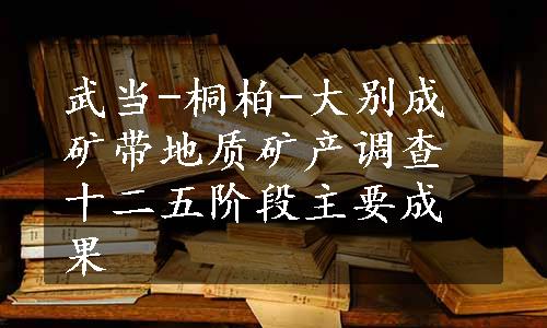 武当-桐柏-大别成矿带地质矿产调查十二五阶段主要成果