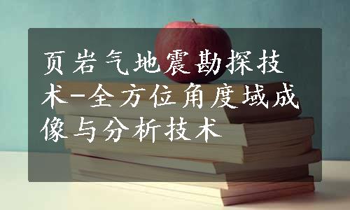 页岩气地震勘探技术-全方位角度域成像与分析技术