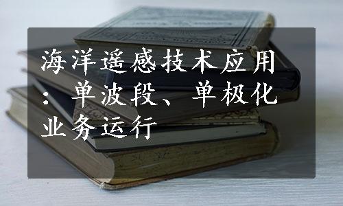 海洋遥感技术应用：单波段、单极化业务运行