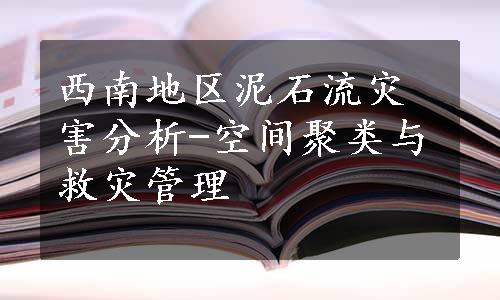 西南地区泥石流灾害分析-空间聚类与救灾管理