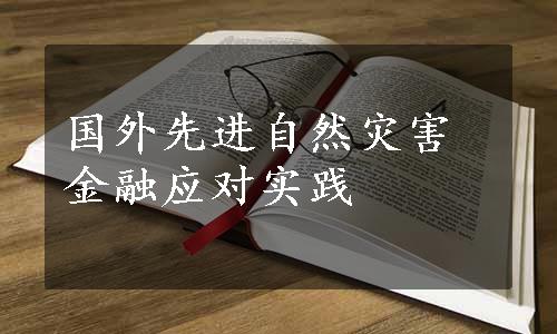 国外先进自然灾害金融应对实践