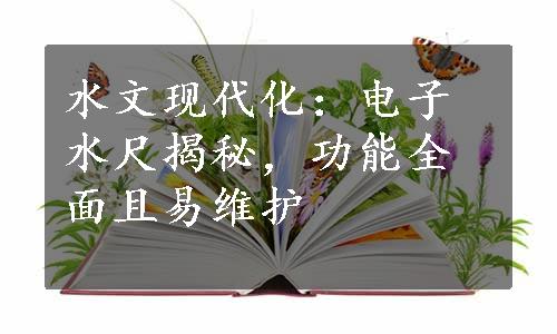 水文现代化：电子水尺揭秘，功能全面且易维护