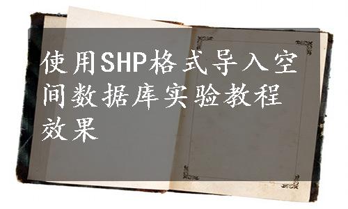 使用SHP格式导入空间数据库实验教程效果