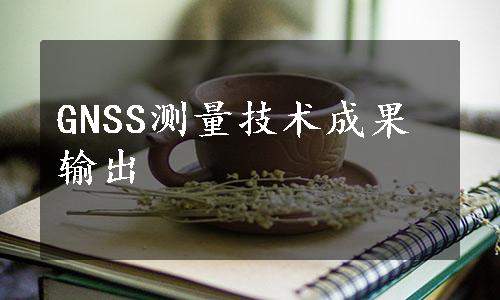 GNSS测量技术成果输出