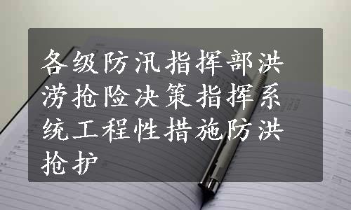 各级防汛指挥部洪涝抢险决策指挥系统工程性措施防洪抢护