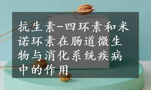 抗生素-四环素和米诺环素在肠道微生物与消化系统疾病中的作用