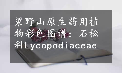 梁野山原生药用植物彩色图谱：石松科Lycopodiaceae