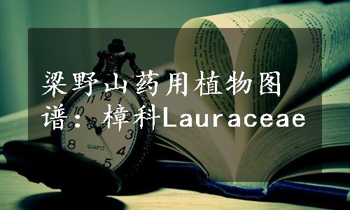 梁野山药用植物图谱：樟科Lauraceae