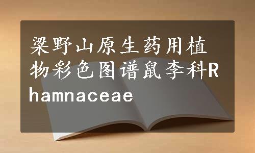 梁野山原生药用植物彩色图谱鼠李科Rhamnaceae