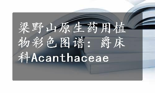 梁野山原生药用植物彩色图谱：爵床科Acanthaceae