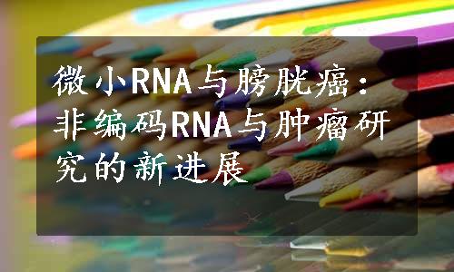 微小RNA与膀胱癌：非编码RNA与肿瘤研究的新进展