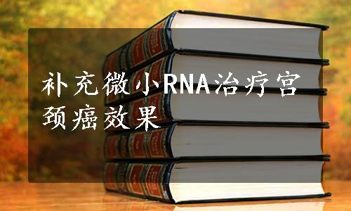 补充微小RNA治疗宫颈癌效果