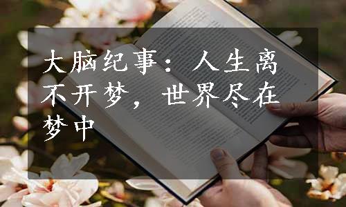 大脑纪事：人生离不开梦，世界尽在梦中