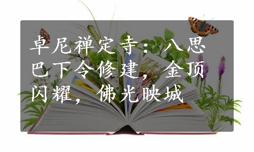 卓尼禅定寺：八思巴下令修建，金顶闪耀，佛光映城