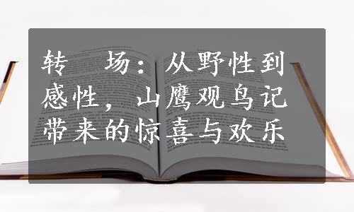 转　场：从野性到感性，山鹰观鸟记带来的惊喜与欢乐