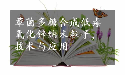 蕈菌多糖合成低毒氧化锌纳米粒子，技术与应用