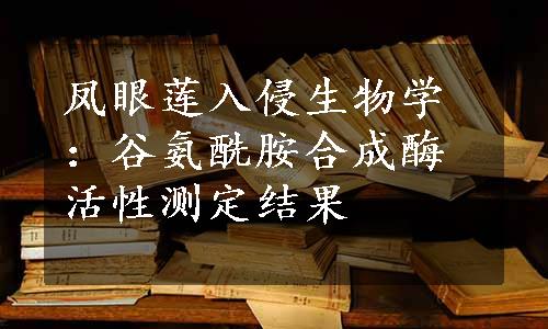 凤眼莲入侵生物学：谷氨酰胺合成酶活性测定结果