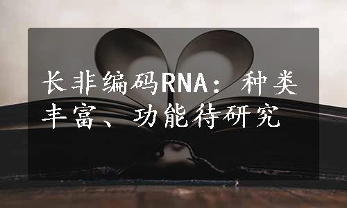 长非编码RNA：种类丰富、功能待研究