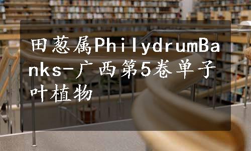 田葱属PhiIydrumBanks-广西第5卷单子叶植物