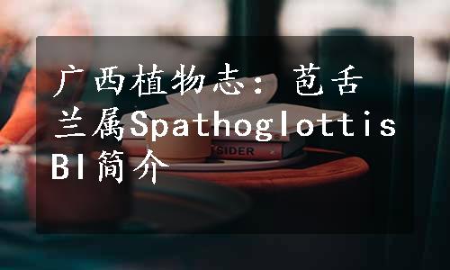 广西植物志：苞舌兰属SpathogIottisBI简介