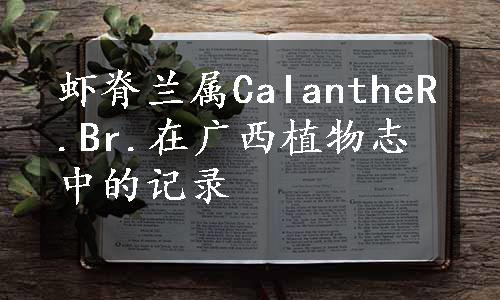 虾脊兰属CaIantheR.Br.在广西植物志中的记录