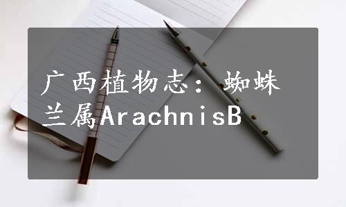 广西植物志：蜘蛛兰属ArachnisB