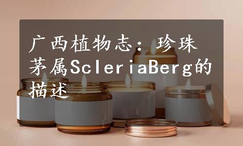 广西植物志：珍珠茅属ScIeriaBerg的描述