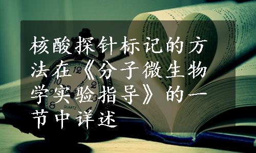 核酸探针标记的方法在《分子微生物学实验指导》的一节中详述