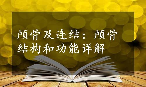 颅骨及连结：颅骨结构和功能详解