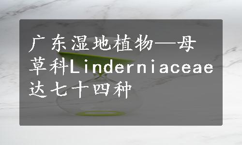 广东湿地植物—母草科Linderniaceae达七十四种