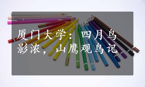 厦门大学：四月鸟影浓，山鹰观鸟记