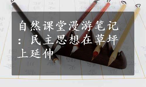 自然课堂漫游笔记：民主思想在草坪上延伸