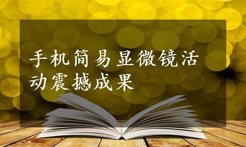 手机简易显微镜活动震撼成果