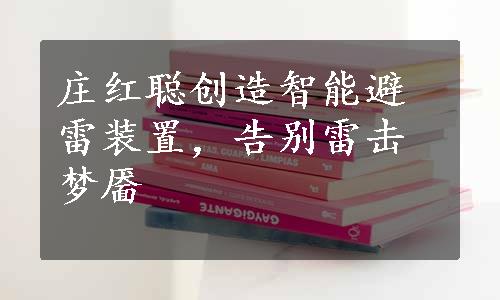 庄红聪创造智能避雷装置，告别雷击梦靥