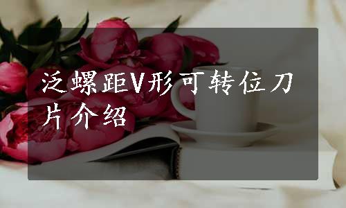 泛螺距V形可转位刀片介绍