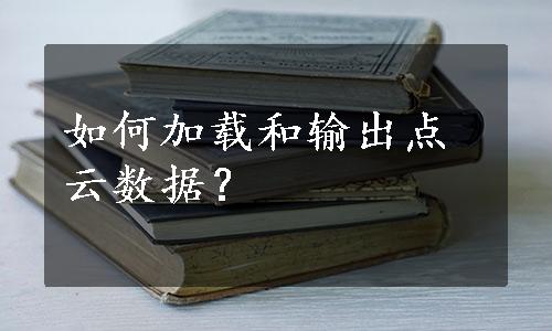 如何加载和输出点云数据？