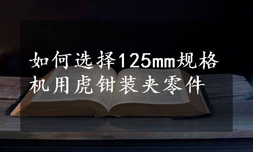 如何选择125mm规格机用虎钳装夹零件