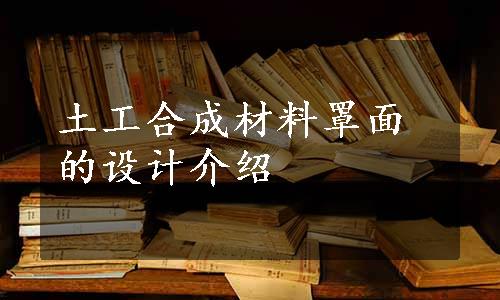 土工合成材料罩面的设计介绍