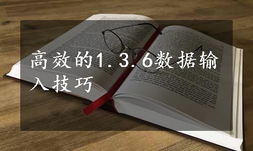 高效的1.3.6数据输入技巧