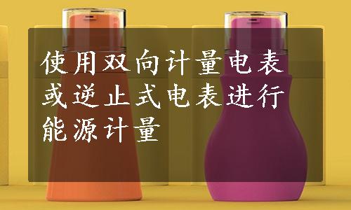 使用双向计量电表或逆止式电表进行能源计量