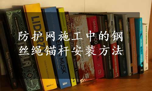 防护网施工中的钢丝绳锚杆安装方法